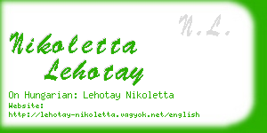 nikoletta lehotay business card